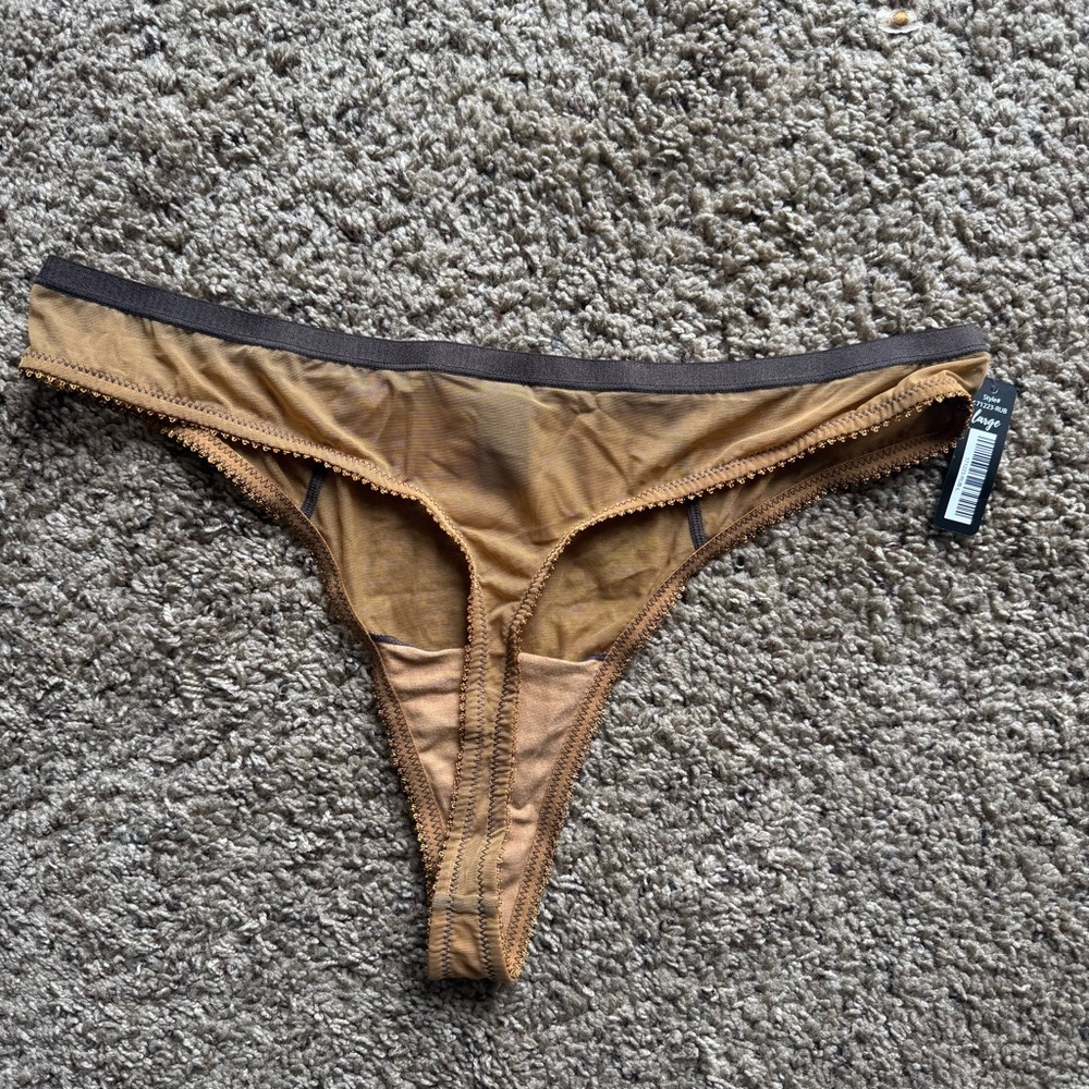 NWT BootayBag Women's Bra and Thong set Gold/Brown - Picture 7 of 8